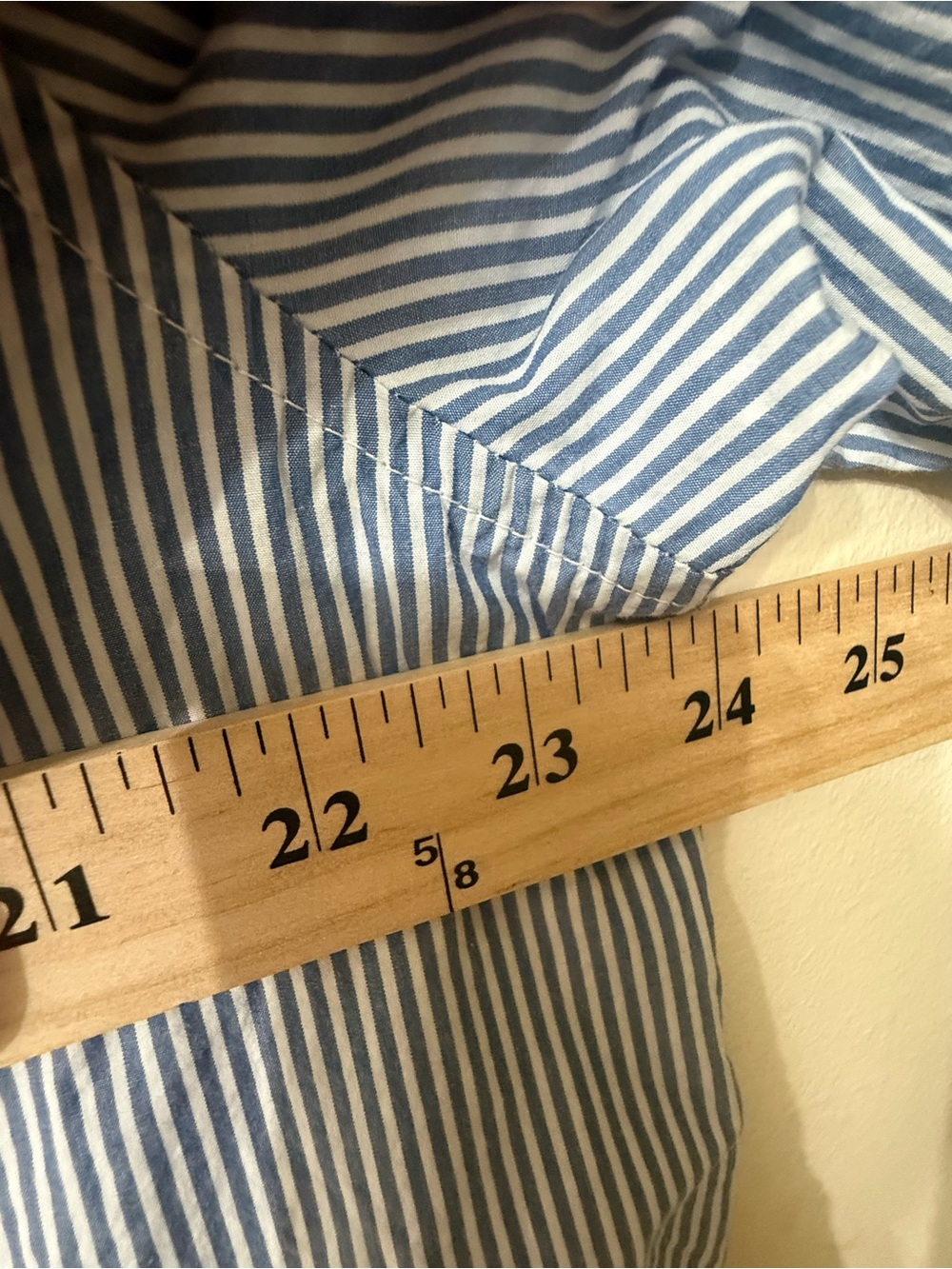 Quince M Organic Cotton Poplin Long Sleeve Oxford Shirt Blue Stripe Classic Eco - Picture 7 of 8